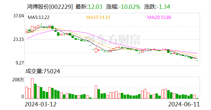 采购销售双受阻，鸿博股份“一”字跌停  第1张