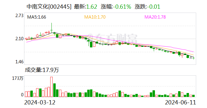 中南文化：控股股东的一致行动人增持公司1000万股 彰显长期发展信心