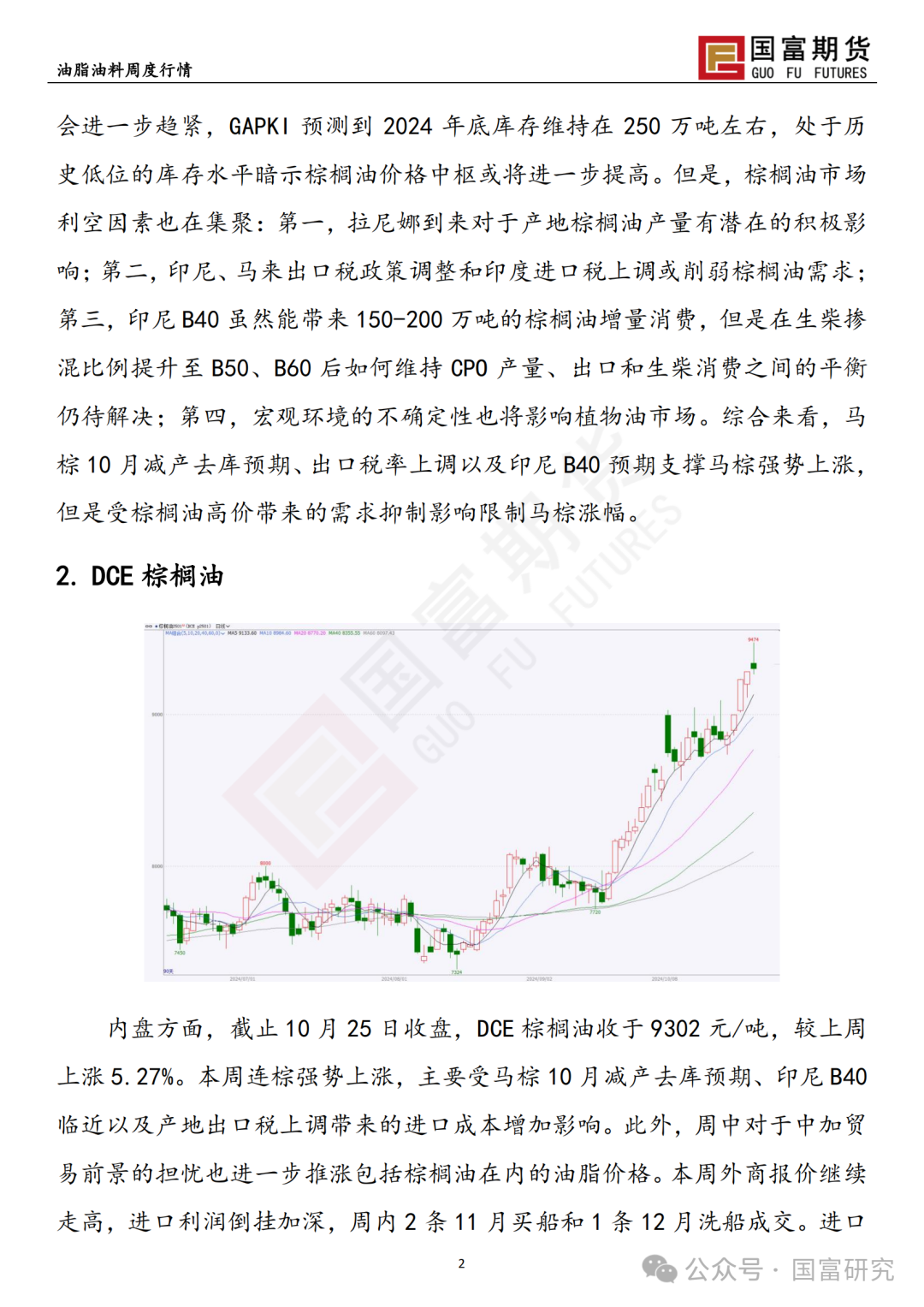 【国富棕榈油研究周报】马来出口税政策调整，棕榈油继续上扬 20241028  第4张